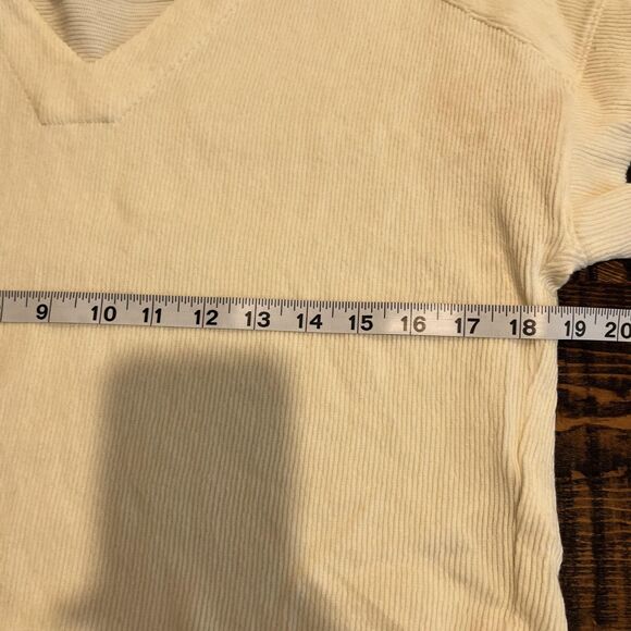 Madewell Sweater Womens XS Ivory Short Sleeve V-Neck Knit Pullover Casual Top - Picture 5 of 6